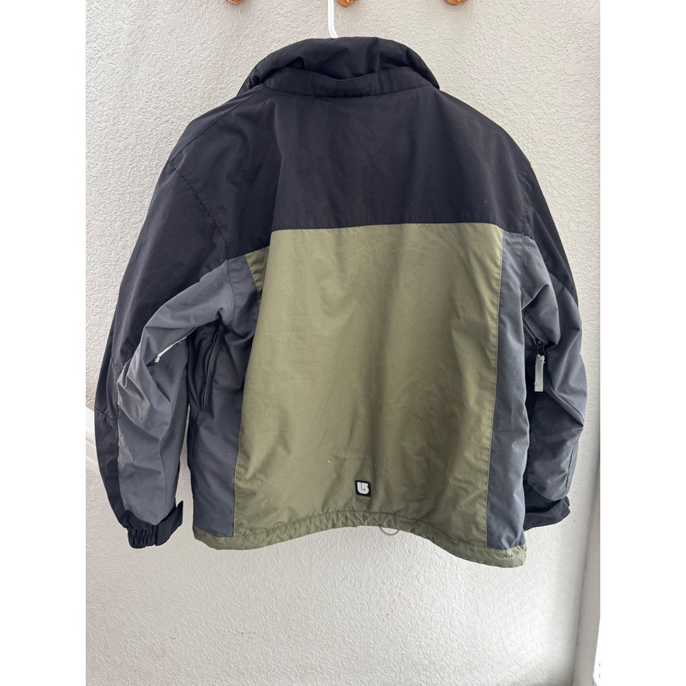 Burton Kids Snowboard Jacket Olive Green Colorblock Full Zip Size L 14-16 *read - Picture 5 of 10